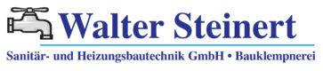 Logo von Walter Steinert, Sanitär- und Heizungsbautechnik GmbH, mit Wasserhahn-Symbol und Firmenname in blauer Schrift.